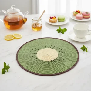 Woven PP Classic Dining Table Mats Eco Friendly Washable Non Slip Cute Fruit Decoration 4 Piece Set Home Restaurant