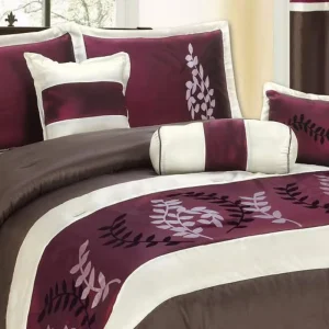 Woven Plain 4 Piece Full Size Polyester Washable Home Use Comforter Set