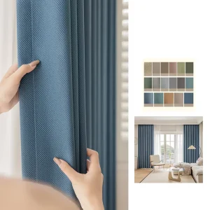 Woven Polyester Plain Blackout Curtain Fabric for Living Room