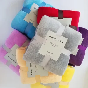 Woven Polyester Throw Blankets Air Conditioning Bed Office Travel Use Four Seasons Machine Washable Coral Nap Fleece