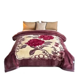 Woven Raschel Flannel 100% Polyester Blanket Thick Warm Rectangular Multi color Winter Double layer Custom Anti Dust