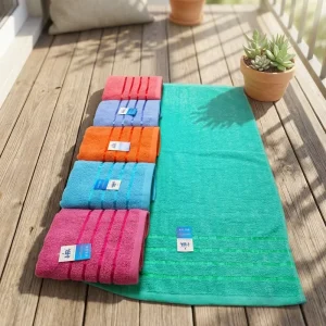 Woven Soft Quick Dry Eco Friendly Solid Color Commercial Bath Towel Sheets 70x140cm 80%Cotton +20%Polyester