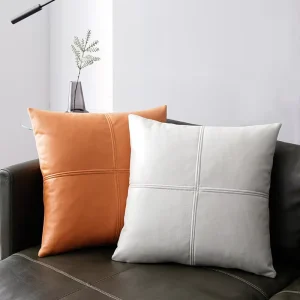 Woven Solid faux Leather Outdoor Garden Cushion Cover Waterproof Throw Pillows for Home Hotel Beach Hospital