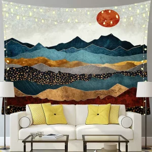 Woven Tapestry Wall Hanging Plain Style Customizable Wall Art Decor Blanket for Home Bedroom Living Room