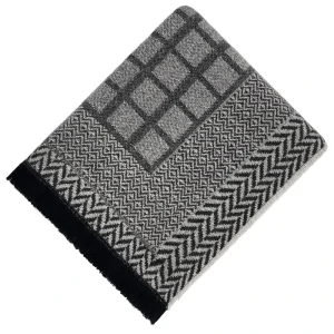 Woven Throw Blanket Multi Element Geo Jacquard Heathered Pattern Ultra Soft Plush Couch Decor