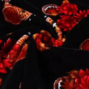 Woven Velour 100% Polyester Printed Material Decor Velvet Fabric in Meter