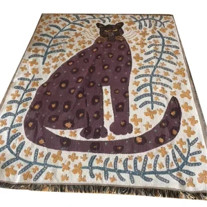 Woven Yarn Blanket Throw with Art Leopard Modern Background Wall Hanging Light Luxury Vintage Sofa Cover
