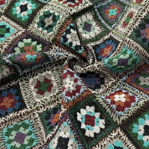 Woven Yarn Dyed Brocade Fabric Poly Cotton Multi Color Breathable Upholstery for Sofa Covers Cushions Home Decor