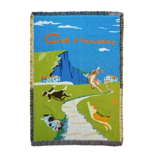 Woven Yarn Jacquard Blanket with Eco Friendly Skin Friendly Small Sized Plant Animal Patterns Four Seasons Use Versatile Throw