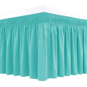Wrap Bed Skirts Lavender Adjustable Elastic Dust Ruffles Easy Fit Wrinkle Silky Luxurious Fabric Machine Washable Customized