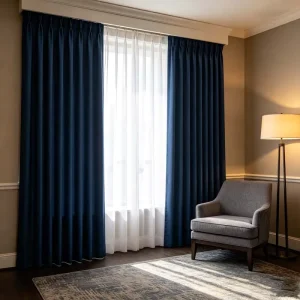 Wrinkle Free Insulated Custom Motorized Smart Curtains with Remote Control Blackout Polyester Linen Modern Home Use Durable