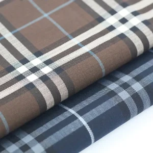 Wrinkle Free Ready Goods Bamboo Fiber Spandex Herringbone Yarn Dyed Shirting Fabric for Men’s Business Shirts