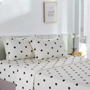 Wrinkle Resistant Luxury Flat Fitted Sheet Pillowcases Deep Pocket Microfiber Sheet Set for Bed