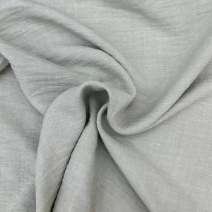 Wrinkled Herringbone Twill Slub Fabric 100% Polyester Lightweight Breathable Eco-Friendly Plain Dyed Imitation Cotton