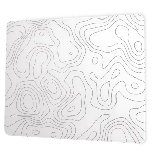XVX Glass Gaming Mouse Pad Large 410mm*310mm White Topographic Desk Mat MOQ 1 Piece (custom Design)