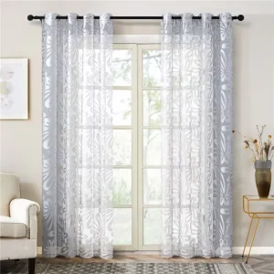 XinLan Polyester Fabric Curtain Set Luxury Living Room Kitchen Tulle Drapes and Curtains