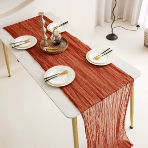 Xinlan Modern Simple Solid Gauze Table Runner Hotel Table Party Decoration Wedding Decoration Table Runner