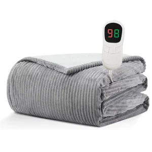 Xinlida 12 Volt USB Heated Fleece Sherpa Electric Throw Blanket Overheating Protection Wearable Portable Design