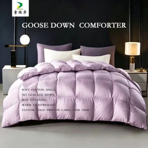 Xueruisha 95% All Season Goose Down Duvet RDS Certified Down Comforter Luxury Cotton Hypoallergenic Breathable Odor Free