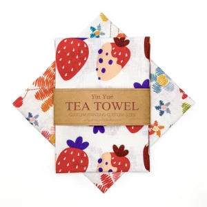 YINYUE Custom Printed Quick Dry Cartoon Pattern Kitchen Linen Tea Towel with Digital Printing for Brand Promotion