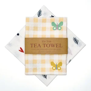 YINYUE Custom Quick Dry Cartoon Pattern Cotton Linen Tea Towel with Private Label Support for Brand Distributors