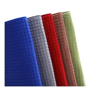 YONIC Durable Eco Friendly Check Double sided Polyester PU Placemat Cloth Towel Rectangular Custom 38*50cm Home Commercial Use