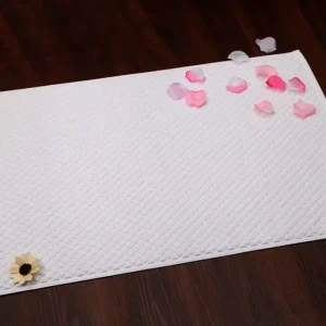 YOUMIAN Custom White Cotton Jacquard Hotel Bath Mats