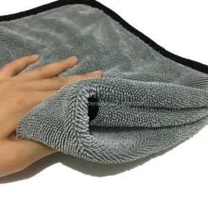 YOUR WEAVERS 50x80cm 600gsm Grey Auto Car Polish Detailing Car Wash Towel Twist Microfiber Dry Towel