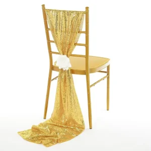 YT-18 Chair Flower Sashes Spandex Rose Gold Shiny Wedding Party Decoration Chiavari Chair Sash
