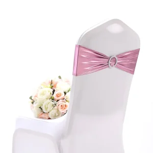 YT 41 New Arrival Hotel Chair Back Decoration With Buckle Elastic Strap Wedding Banquet Elastic Hanger Chair Band Sash