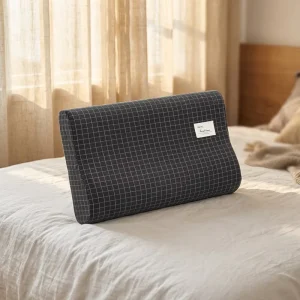 YUE RISE Cotton Eco Friendly Neck Pain Relief Cervical Support Wave Contour Bedding Memory Foam Pillow with Washable Pillowcase
