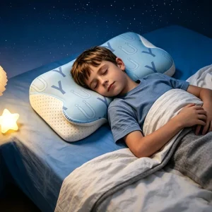 YUE RISE OEM Character Ergonomic Contour Design Good Neck Support Solid Memory Foam Orthopedic Bed Pillow for Children’s Sleep