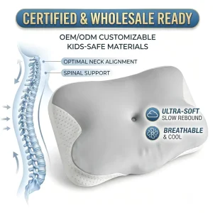 YUE RISE OEM Eco Friendly Customizable Modern Butterfly Shape Character Ergonomic Contour Design Neck Support Solid Bed Pillow