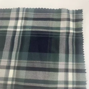 Yarn Dye 100% Cotton Stretch Fabric Breathable Grid Stripe Woven for Women & Girls Winter Jackets Medium Weight Garment
