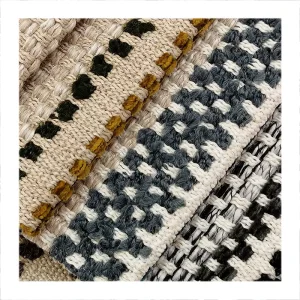Yarn-Dyed Breathable Cotton Polyester Heavyweight Jacquard Fabric for Sofa Upholstery