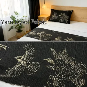 Yarn Dyed Floral Jacquard Fabric Bird Textured Fabric Crinkle Fabric for Home Textiles Clothing