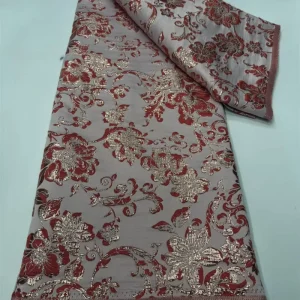 Yarn Dyed Floral Jacquard Organza Fabric for Skirt Cheongsam Evening Gown Fashion Apparel