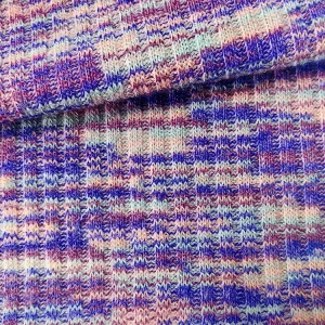 Yarn Dyed Gradient Colorful Polyester Spandex Stretch Knit Jacquard Rib Fabric for Dress