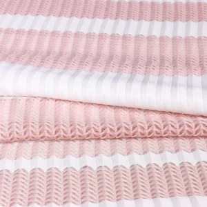 Yarn Dyed Jacquard Knitted Mesh Fabric Boys Girls Clothing 45% Nylor 45% Spandex 75D 55D 40D Stretch Breathable
