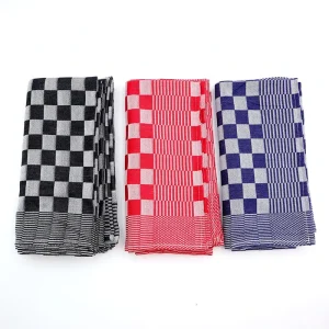 Yarn Dyed Kitchen Towel Hand Printed Cotton Organic Tea Towels 65x65cm