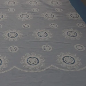 Yarn dyed Striped Lace Fabric 3D Embroidery Three dimensional Shape Soft Skin friendly and Breathable