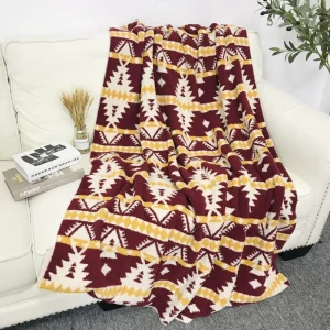 Yellow Christmas Tree Knitted Throw Blanket for Couch Bed Sheets Christmas Snowflake Throw Blanket