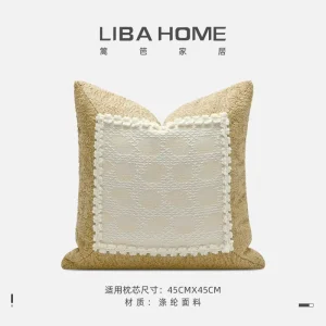 Yellow Embellished Cushion Cover Decorative Home Pillow Case Cushion Cases Original Design Throw Pillow Cover