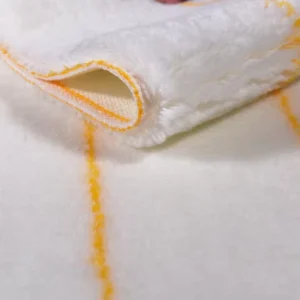 Yellow Striped Polyester Acrylic Blend Fabric on White Background Paint Brush Fabric Woven Roller Brush Flannel