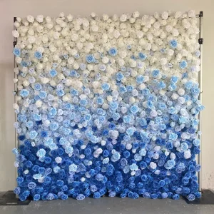 Yingxing 5D Silk Base Simulation Rectangular Rose Flower Wall Gradient Moisturizing Touch Decoration