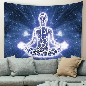 Yoga Chakra Indie Tapestry Wall Hangings Custom Design Logo Tapestry Blanket 51″X59″