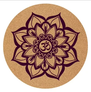 Yoga Mat Extra Large 140 cm Natural Cork Rubber Double sided Non Slip Oversized Meditation Mat Printed Design High Environmental