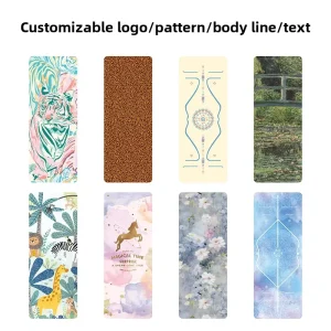 Yoga Mat Natural Durable Non Slip Fitness Mat Plants Flowers Design 183cm Length Cross Border Supply Home Use Sports