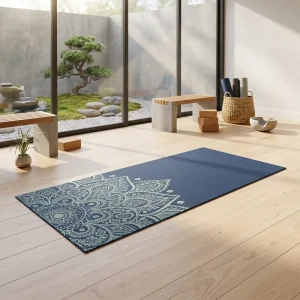 Yoga Mat Premium Print Non Slip Exercise Fitness Mat All Types Yoga Pilates Floor Workouts 5mm PVC Mat Bag