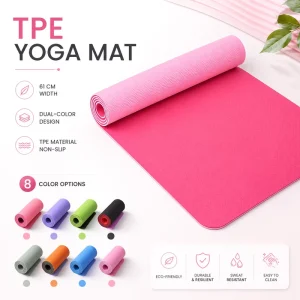 Yoga Mat TPE Mat for Pilates and Yoga Alignment Guide Exercise Pad for Balance Practice and Studio Floor Training